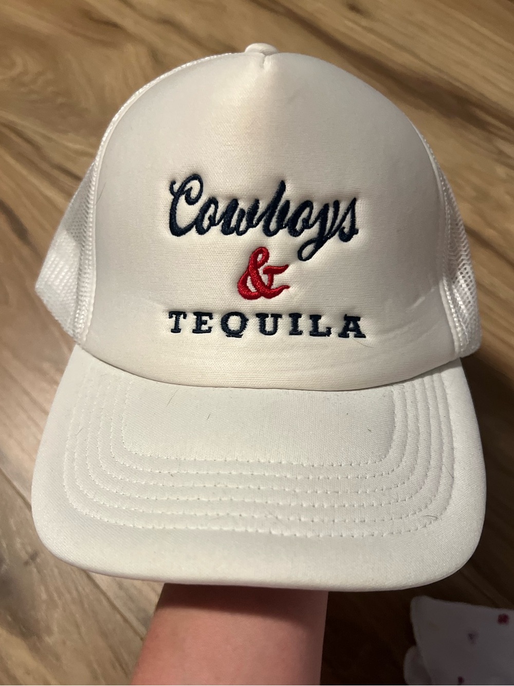 Cowboys & Tequila White Trucker Hat